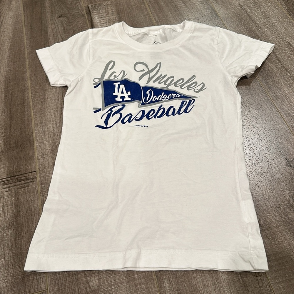 Los Angeles Dodgers Kids White Baseball T-Shirt